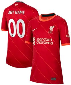 Liverpool Nike Youth 2021/22 Home Breathe Stadium Replica Custom Jersey - Red