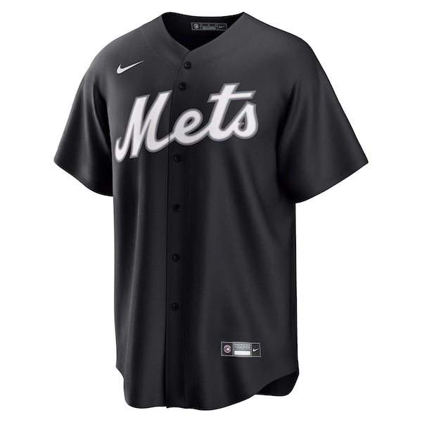Francisco Lindor New York Mets Nike Lights Out Replica Player Jersey - Black - Image 4
