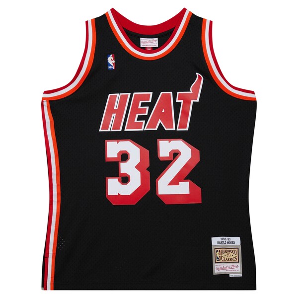 Harold Miner Miami Heat 1992/93 Hardwood Classics Swingman Throwback Jersey - Black - Image 2
