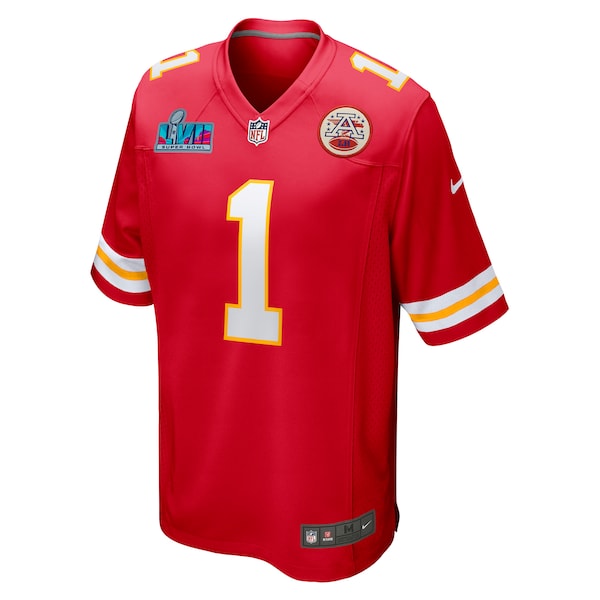 Jerick McKinnon Kansas City Chiefs Nike Super Bowl LVII Patch Game Jersey - Red - Image 2