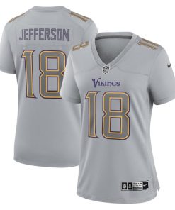 Justin Jefferson Minnesota Vikings Nike Women's Atmosphere Fashion Game Jersey - Gray