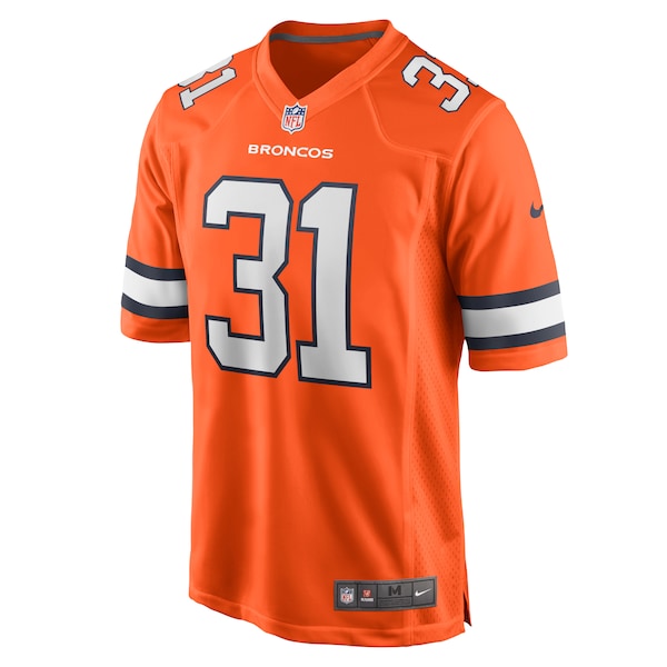 Justin Simmons Denver Broncos Nike Alternate Game Jersey - Orange/Navy - Image 3