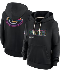 Green Bay Packers Nike Women's 2025 NFL Crucial Catch Sideline Standard Issue Dri-FIT Hoodie - Black