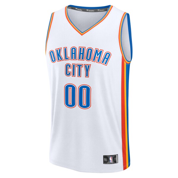 Oklahoma City Thunder Fast Break Custom Jersey - Association Edition - White - Image 2