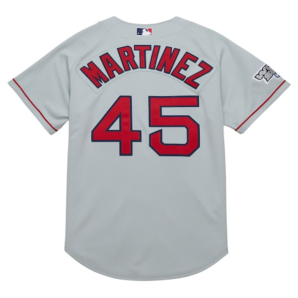 Pedro Martinez Boston Red Sox 2004 Cooperstown Collection Authentic Throwback Jersey - Gray - Image 3