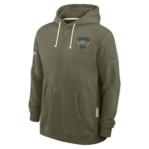 New York Jets Nike 2025 Salute to Service Sideline Standard Issue Dri-FIT Hoodie - Olive - Image 2