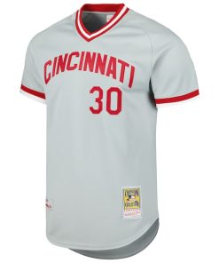 Alternative view of Ken Griffey Jr. Cincinnati Reds 2004 Cooperstown Collection Authentic Throwback Jersey - Gray