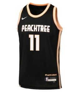 Alternative view of Trae Young Atlanta Hawks Nike Youth 2025/26 City Edition Swingman Jersey - Black