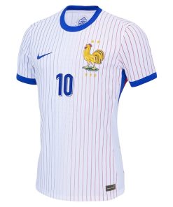 Alternative view of Kylian Mbappe France National Team Nike 2024 Away Authentic Jersey - White