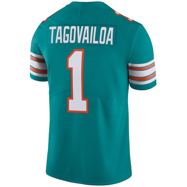 Tua Tagovailoa Miami Dolphins Nike Alternate Vapor Limited Jersey - Aqua/White - Image 4
