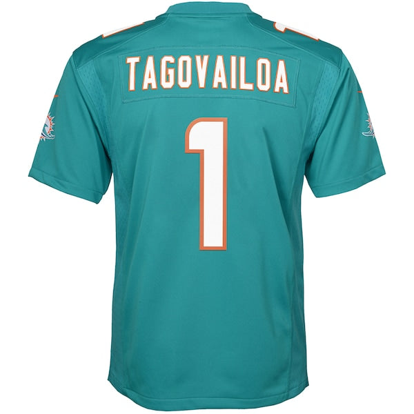Tua Tagovailoa Miami Dolphins Nike Youth Game Jersey - Aqua - Image 3