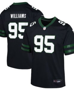 Alternative view of Quinnen Williams New York Jets Nike Youth Alternate Game Jersey - Legacy Black/Green