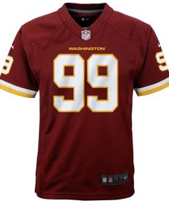 Alternative view of Chase Young Washington Football Team Nike Youth Game Jersey - Burgundy