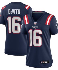 Tommy DeVito New England Patriots Nike Women's Team Game Jersey -  Navy