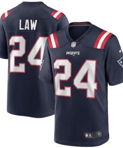 Alternative view of Ty Law New England Patriots Nike Game Retired Player Jersey - Navy/Red