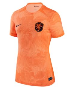 Alternative view of Netherlands Women's National Team Nike Women's 2023 Home Stadium Replica Jersey - Orange