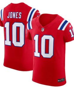 Mac Jones New England Patriots Nike Alternate Vapor F.U.S.E. Elite Jersey - Red