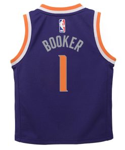 Alternative view of Devin Booker Phoenix Suns Nike Preschool Replica Jersey Purple - Icon Edition