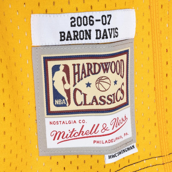 Baron Davis Golden State Warriors Hardwood Classics 2006/07 Split Swingman Jersey - Navy/Gold - Image 4