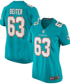 Michael Deiter Miami Dolphins Nike Women's Game Jersey - Aqua