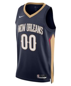 Alternative view of New Orleans Pelicans Nike Unisex 2022/23 Swingman Custom Jersey Navy - Icon Edition