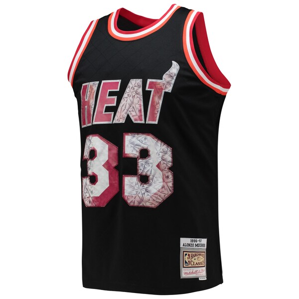 Alonzo Mourning Miami Heat 1996/97 Hardwood Classics NBA 75th Anniversary Diamond Swingman Jersey - Black - Image 2