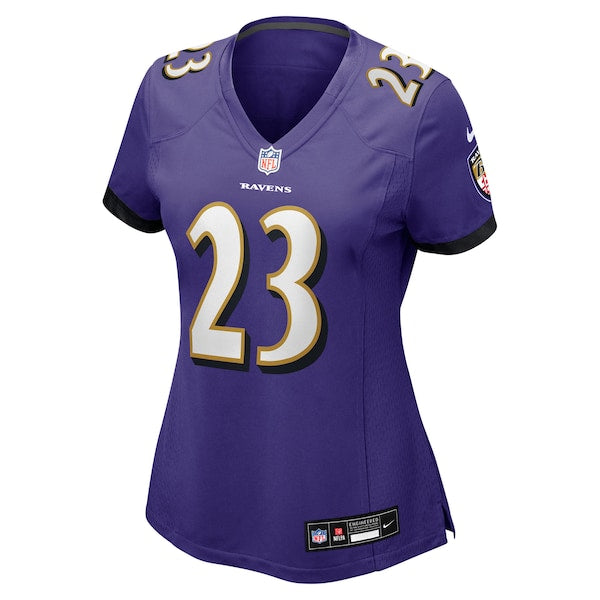 Jaire Alexander Baltimore Ravens Nike Women's Team Game Jersey - Purple - Image 2