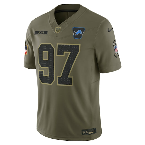 Aidan Hutchinson Detroit Lions Nike 2025 Salute to Service Limited Jersey - Olive - Image 2