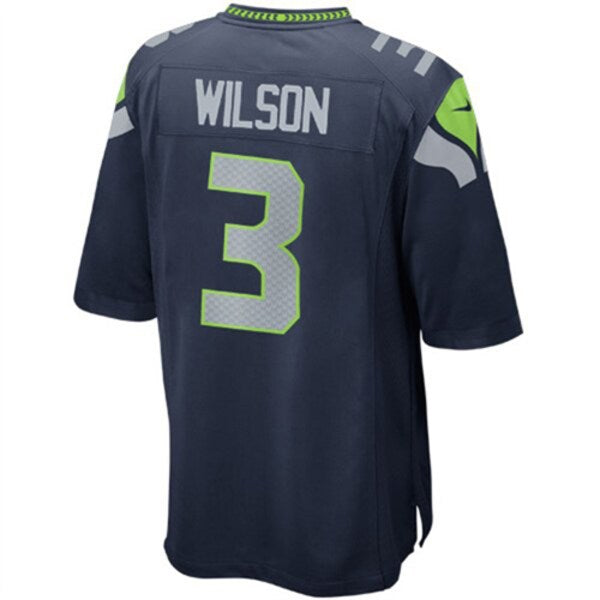Russell Wilson Seattle Seahawks Nike Youth Team Color Game Jersey - College Navy/White - Image 4
