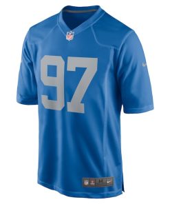 Alternative view of Aidan Hutchinson Detroit Lions Nike Player Game Jersey - Blue