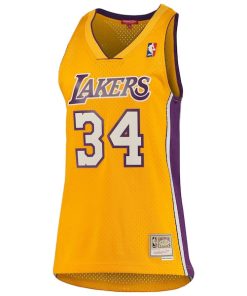 Alternative view of Shaquille O'Neal Los Angeles Lakers Women's 1999/00 Hardwood Classics Swingman Jersey - Gold