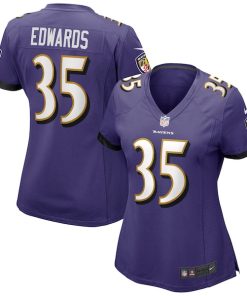 Gus Edwards Baltimore Ravens Nike Women's Game Jersey - Purple