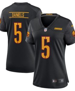 Alternative view of Jayden Daniels Washington Commanders Nike Women's Alternate Game Player Jersey - Black/White