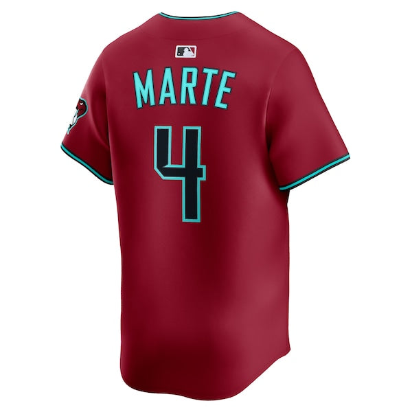 Ketel Marte Arizona Diamondbacks Nike Alternate 2 Limited Player Jersey - Red/Black - Image 4