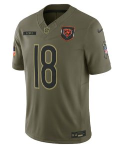 Alternative view of Caleb Williams Chicago Bears Nike 2025 Salute to Service Limited Jersey - Olive