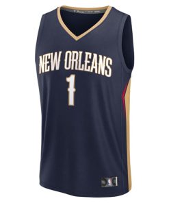 Alternative view of Zion Williamson New Orleans Pelicans  Youth Fast Break Replica Player Jersey - Icon Edition - Navy