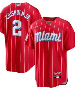 Jazz Chisholm Jr. Miami Marlins Nike City Connect Replica Player Jersey - Red