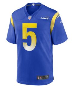 Alternative view of Tutu Atwell Los Angeles Rams Nike Home Game Jersey - Royal