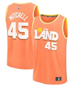 Donovan Mitchell Cleveland Cavaliers  Youth 2025/26 City Edition Fast Break Jersey - Orange