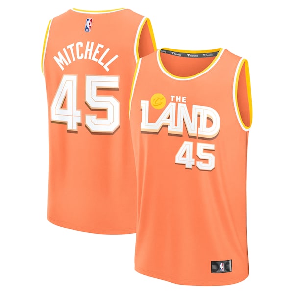 Donovan Mitchell Cleveland Cavaliers Youth 2025/26 City Edition Fast Break Jersey - Orange