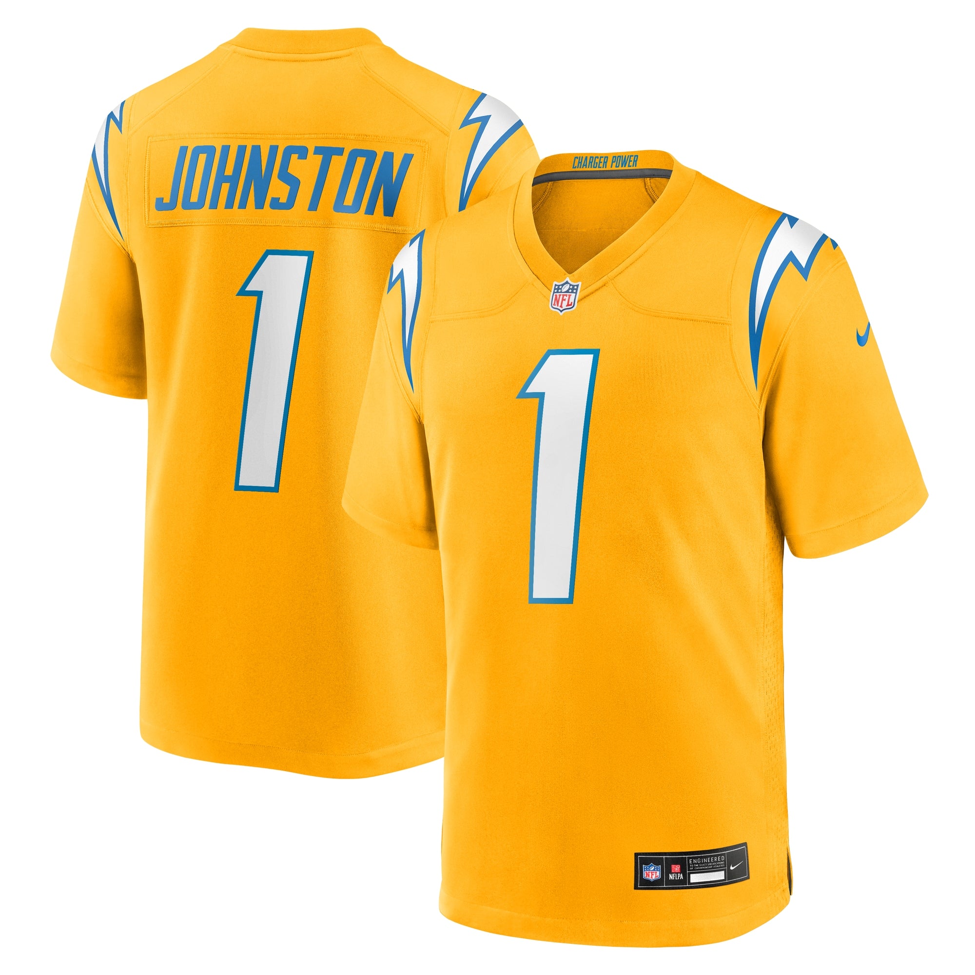 Quentin Johnston Los Angeles Chargers Nike Alternate Super Chargers Game Player Jersey - Navy/Powder Blue/Gold - Image 8