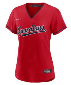 Alternative view of Cleveland Guardians Nike Women's Alternate Replica Team Jersey - Red