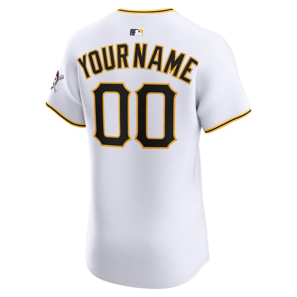 Pittsburgh Pirates Nike Home Elite Custom Jersey - White - Image 2