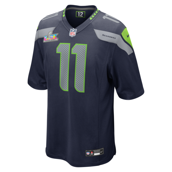 Men's Seattle Seahawks Jaxon Smith-Njigba Nike College Navy Super Bowl LX Patch Game Jersey - Image 2