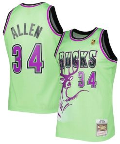 Ray Allen Milwaukee Bucks  1996-97 Hardwood Classics Reload 3.0 Swingman Jersey - Green
