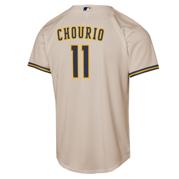 Jackson Chourio Milwaukee Brewers Nike Youth Home Replica Player Jersey - Cream - Image 3