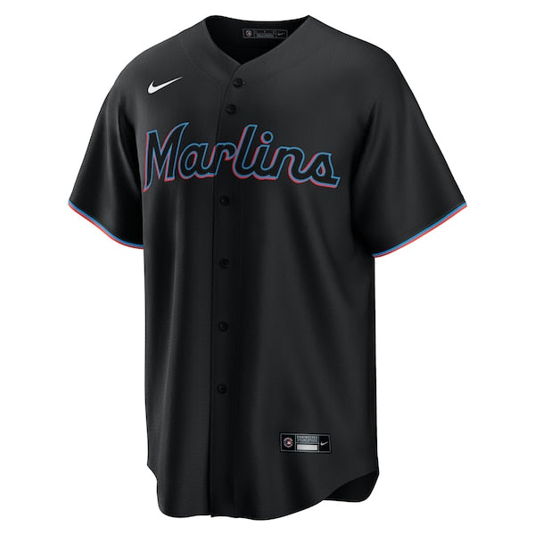 Jazz Chisholm Jr. Miami Marlins Nike Alternate Replica Player Jersey - Black/White - Image 3