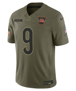 Alternative view of Joe Burrow Cincinnati Bengals Nike 2025 Salute to Service Limited Jersey - Olive