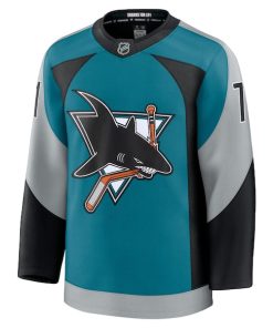 Alternative view of Macklin Celebrini San Jose Sharks  Alternate Premium Player Jersey - Teal