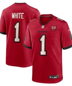 Rachaad White Tampa Bay Buccaneers Nike 50th Anniversary Team Game Jersey - Red